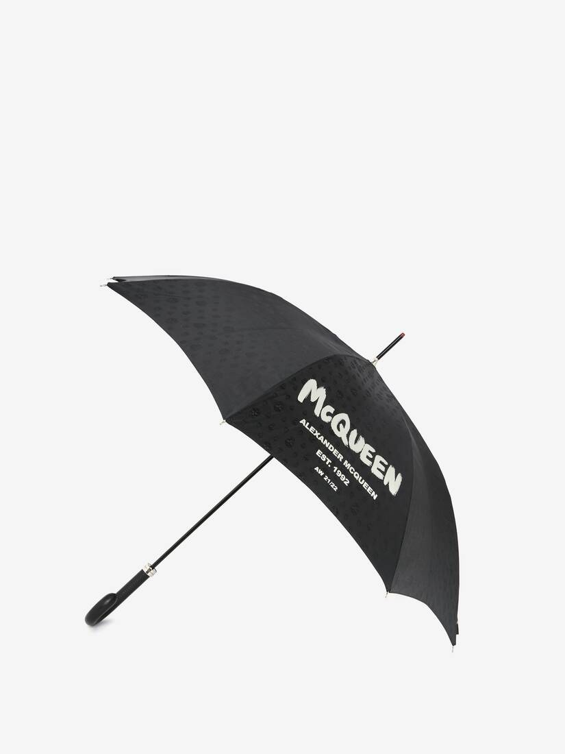 Men's McQueen Graffiti Umbrella in Black - 2