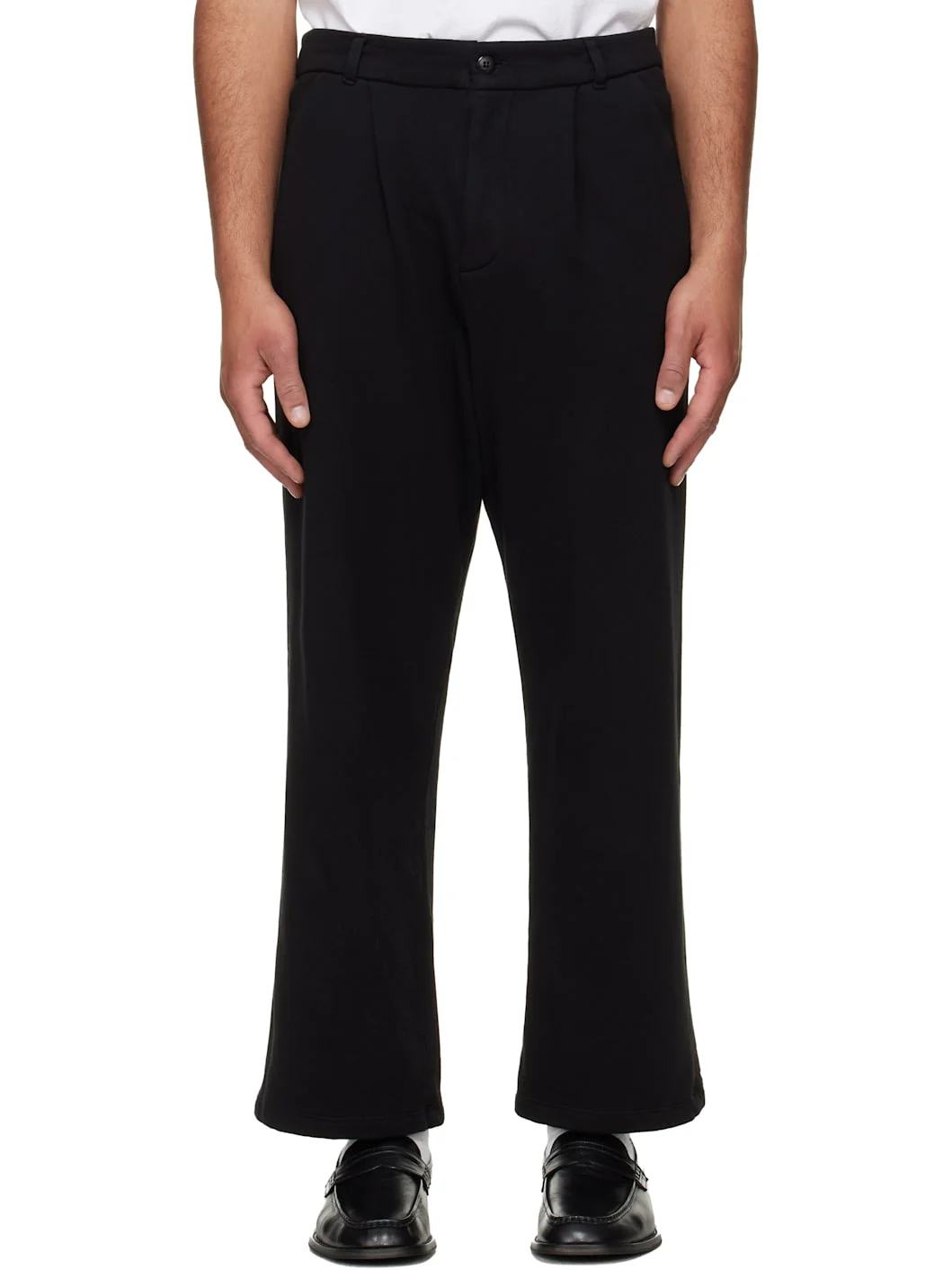 Black French Terry Suit Trousers - 1