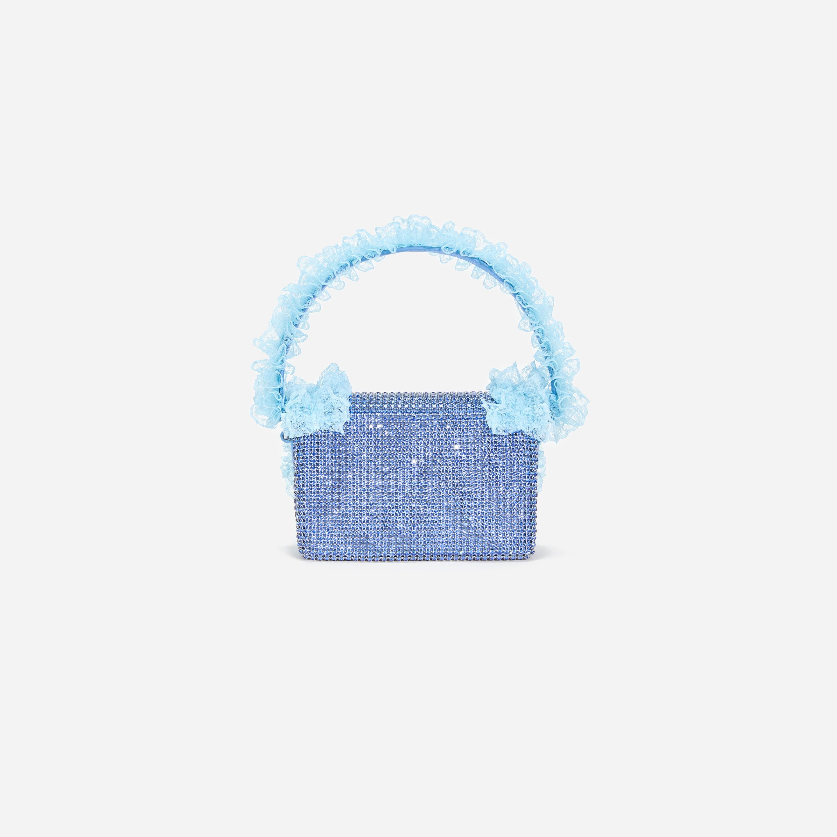 Blue Crystal Lace Detail Bag - 3