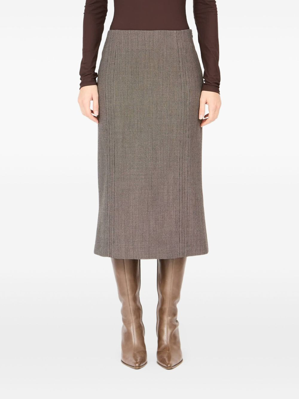 rear-slit midi skirt - 4