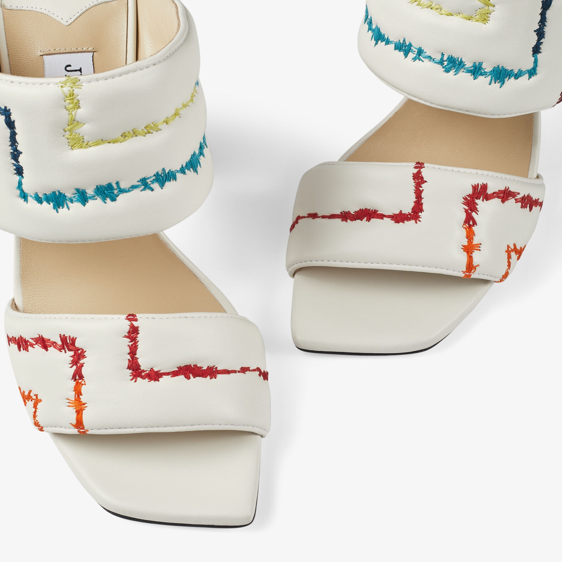 JIMMY CHOO Themis Sandal 100 Latte Avenue Nappa Leather Sandals 