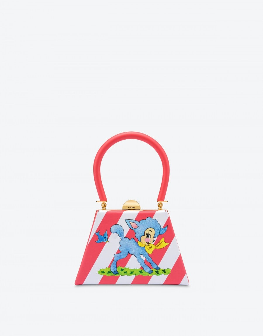 PRINTED CALFSKIN TRAPEZE BAG - 1