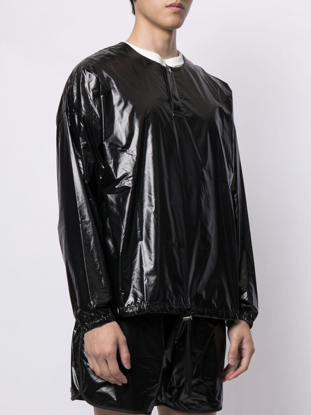 crinkled faux-leather T-shirt - 3