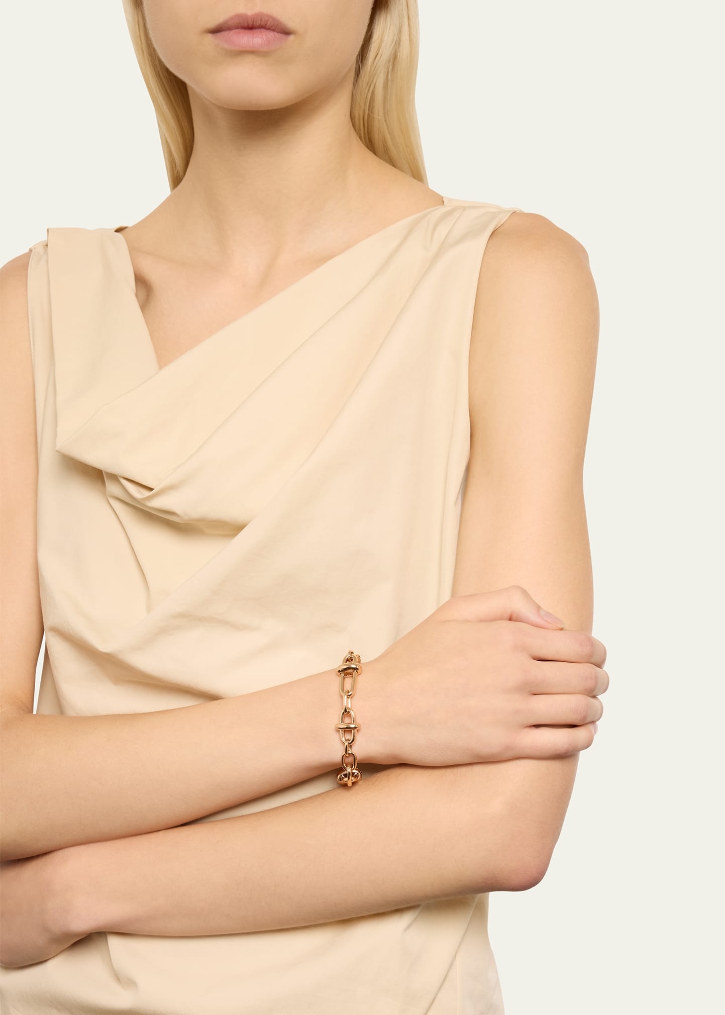 Iconica 18K Rose Gold Cross Bar Link Bracelet - 2