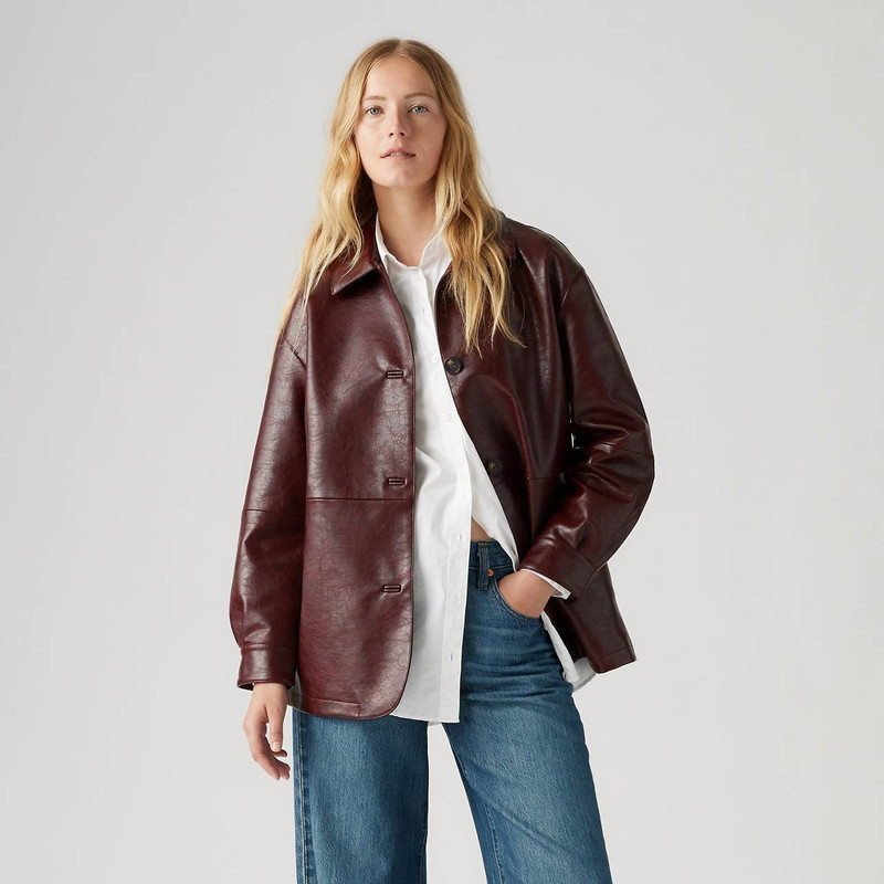 FAUX LEATHER VINTAGE BLAZER 2