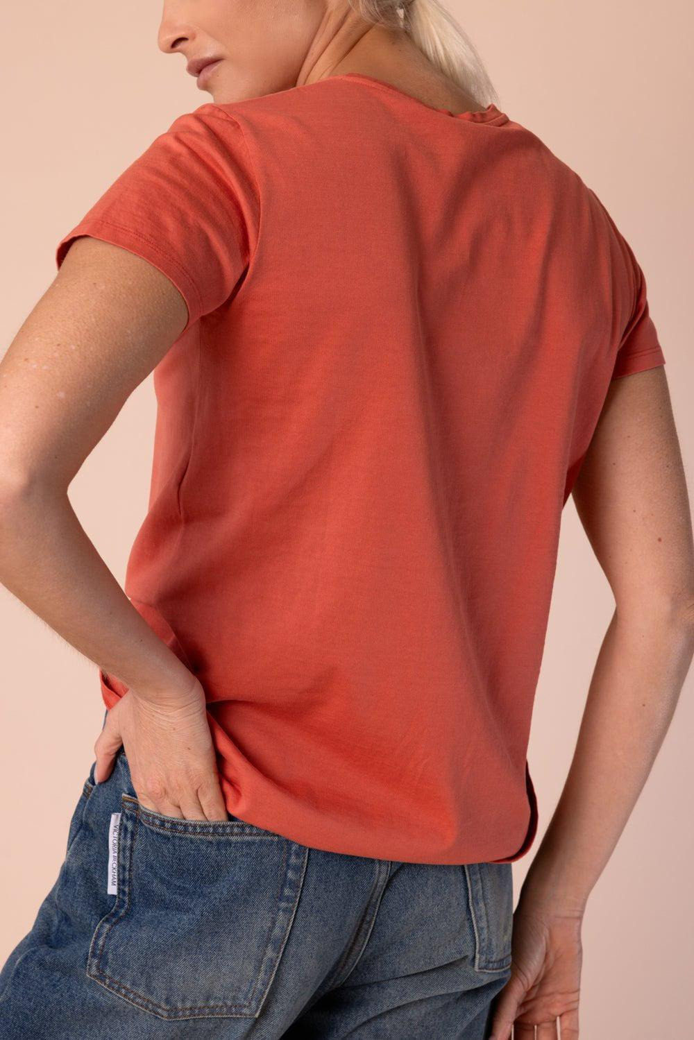 Crew Neck Tee - Coral - 3