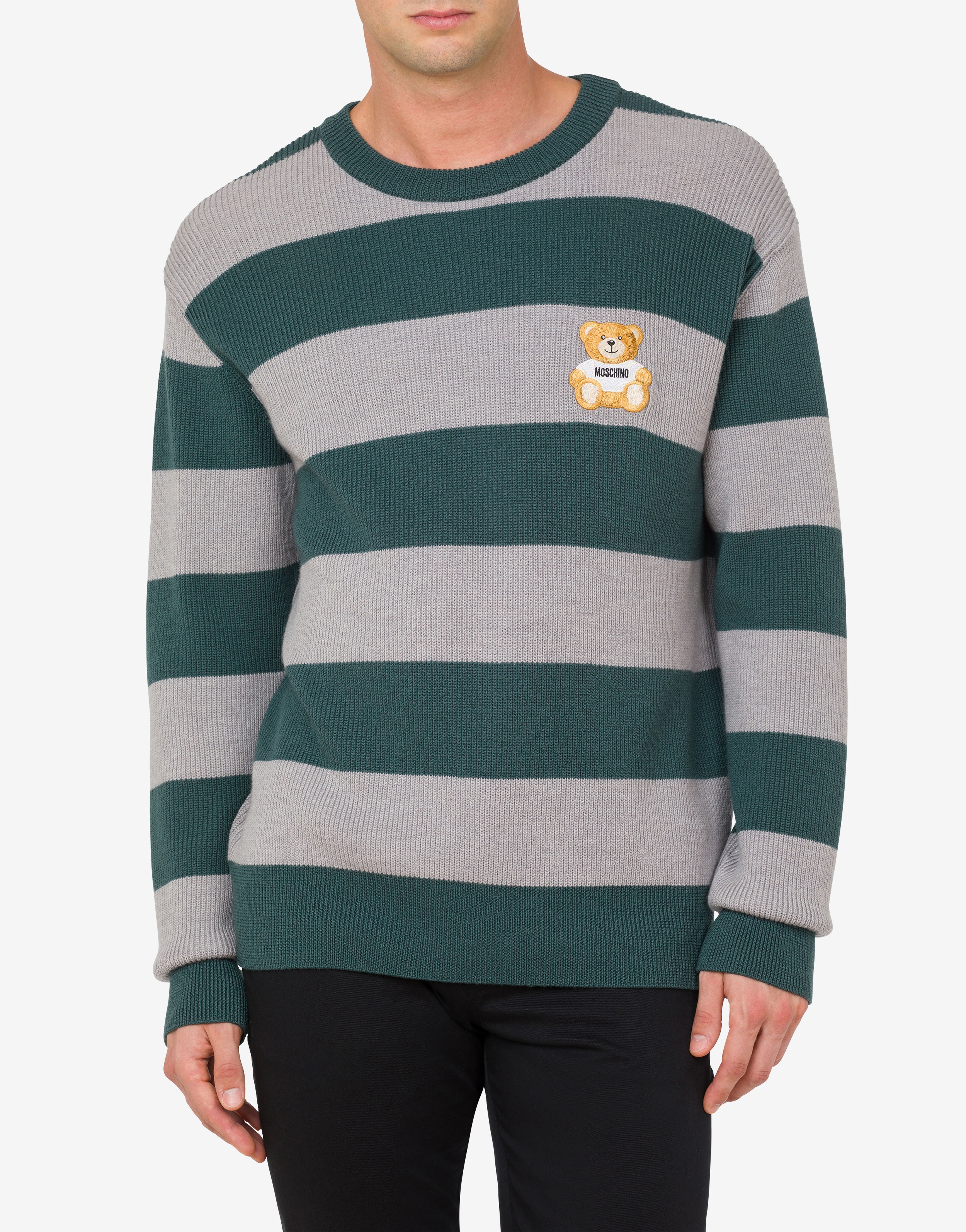 TEDDY PATCH WOOL STRIPED JUMPER - 2