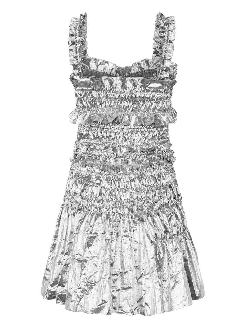 CECILIE BAHNSEN mini smock metallic dress outlook