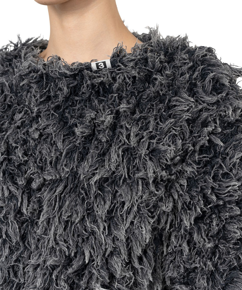 Bleached Shaggy Cropped Knit Sweater 7
