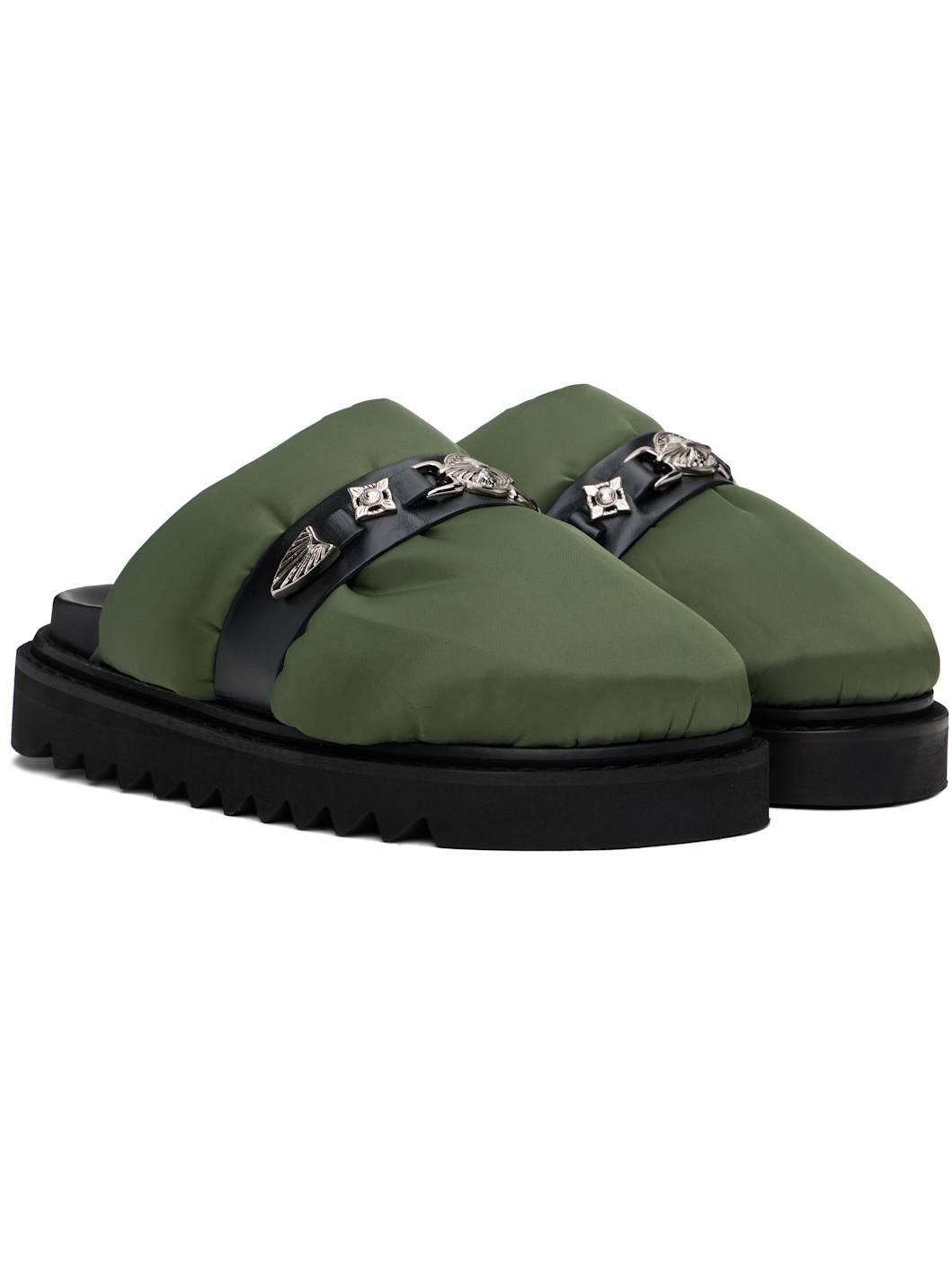 Green Nylon Slippers - 4