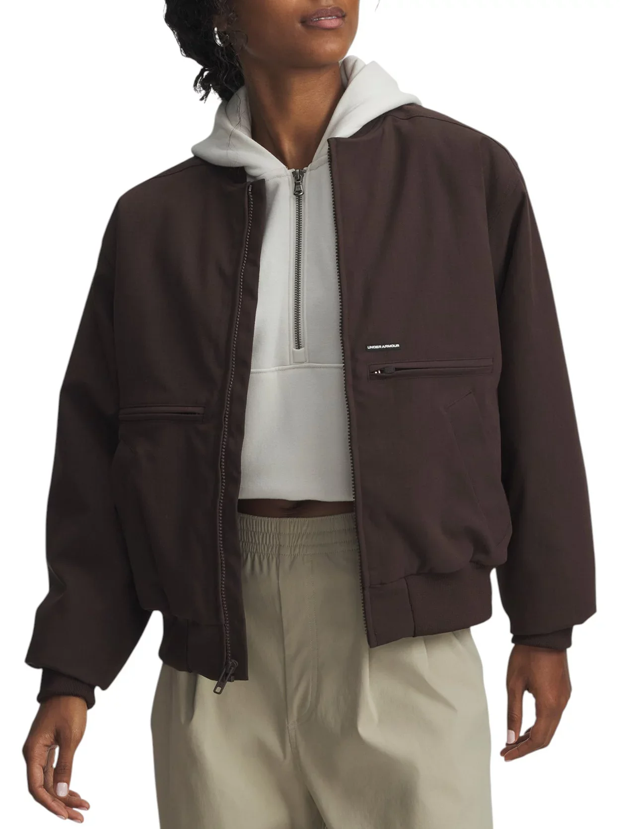 Under Armour Women's Expanse Fleece-Lined Bomber Jacket - 1