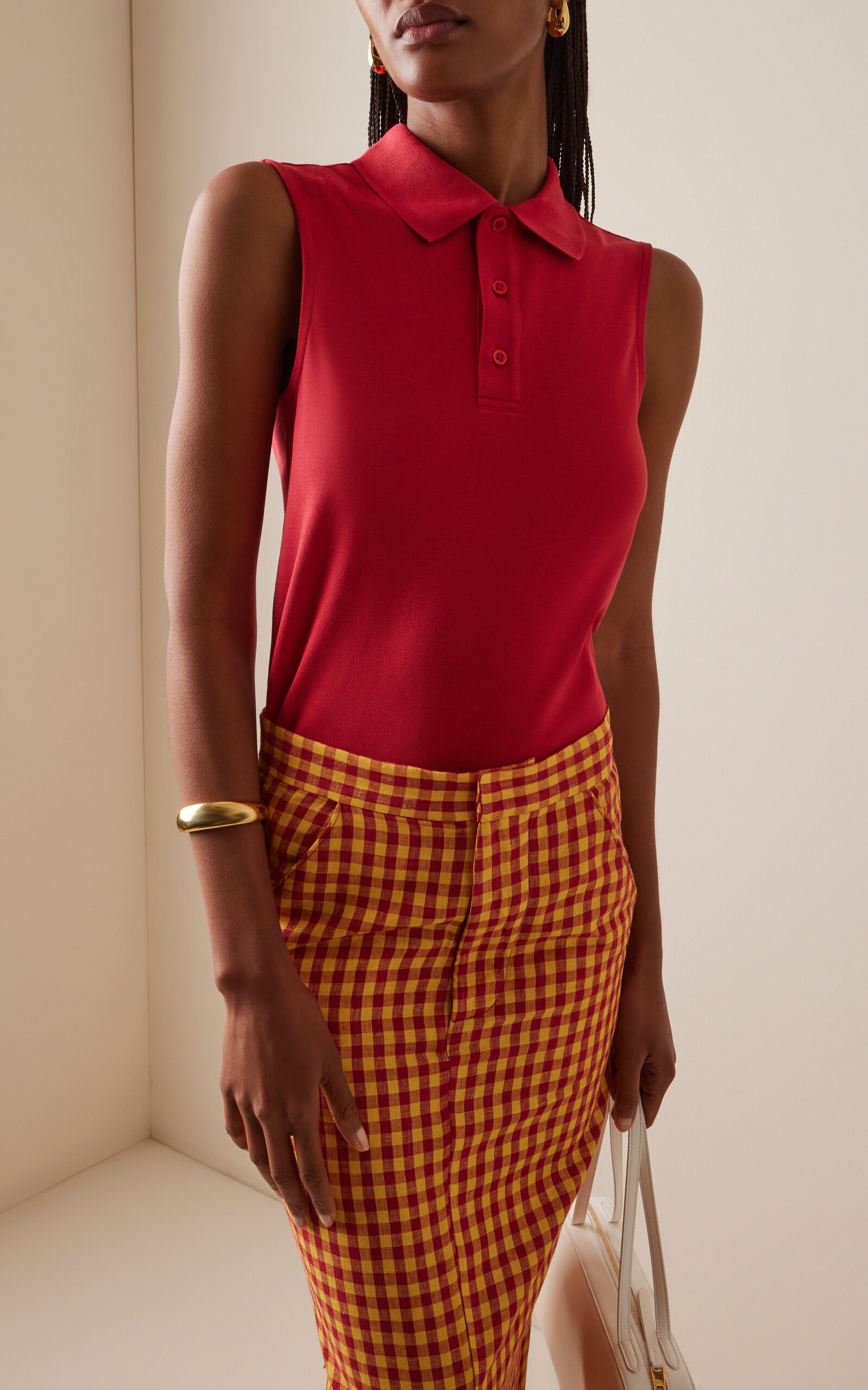 Lauren Cotton Polo Tank Top red - 2