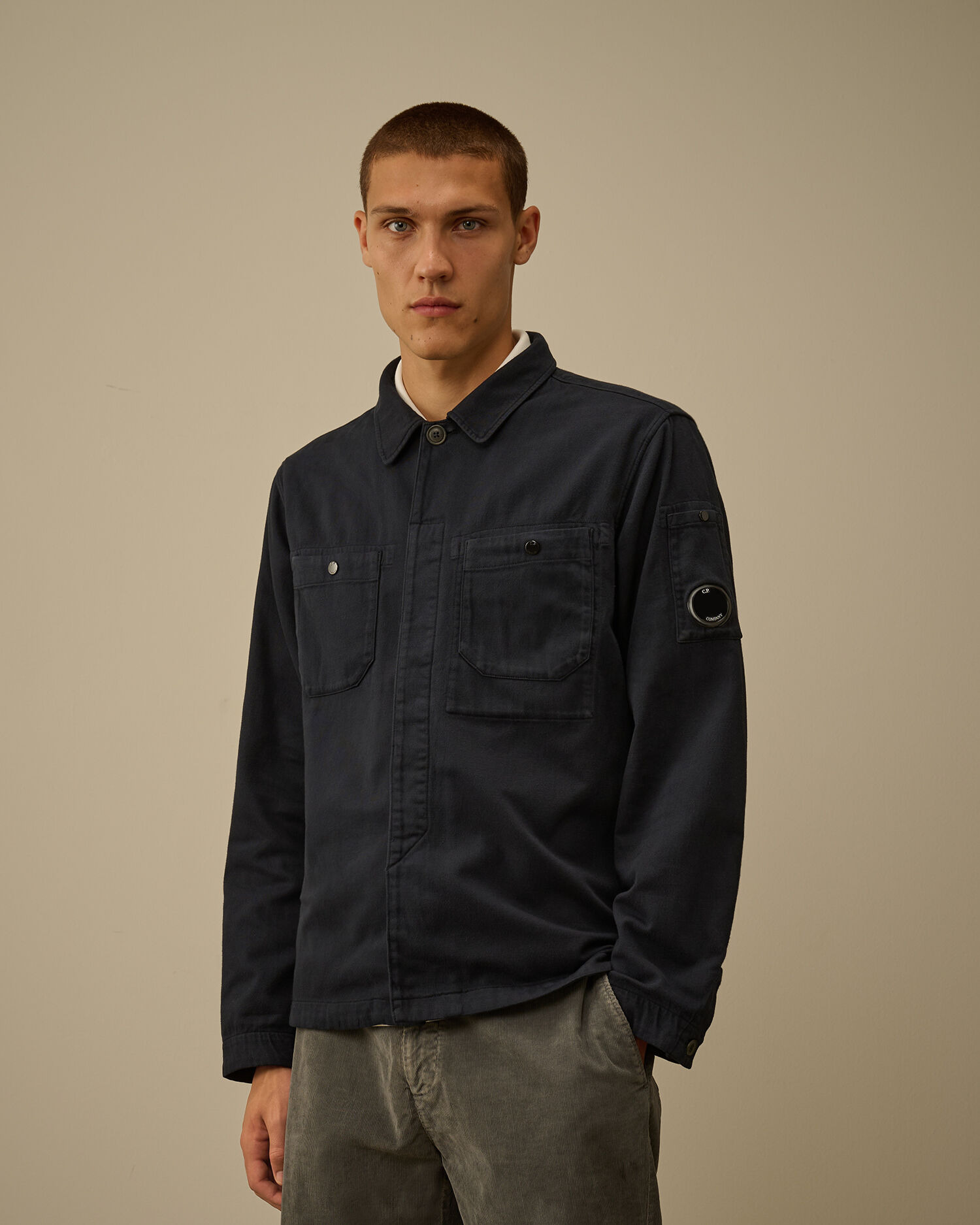 Armored Stretch Satin Lens Button Overshirt - 3
