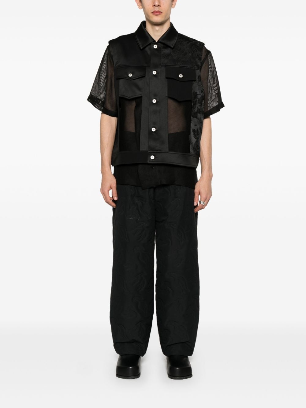 layered cut-out vest - 2