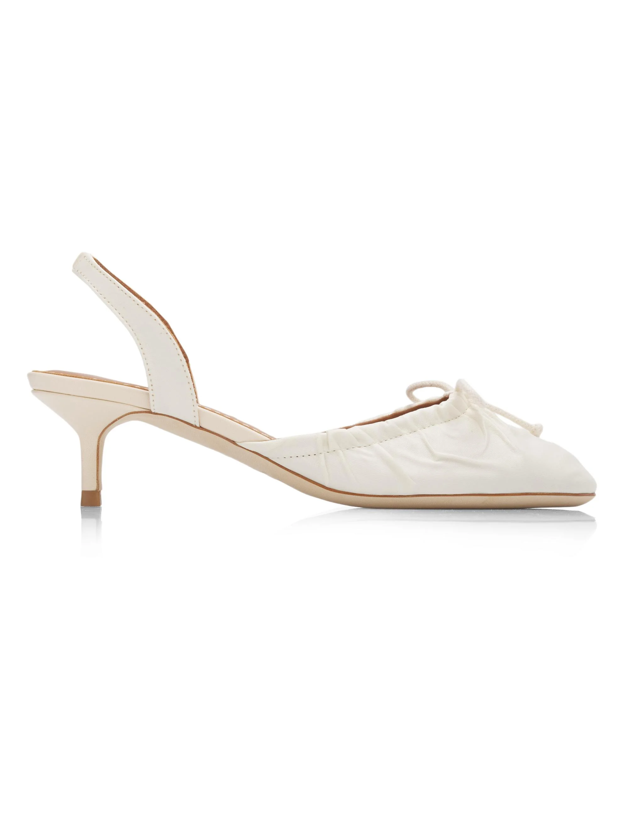 Women's Alba 45MM Satin Slingback Kitten Heels - Ivory - 1