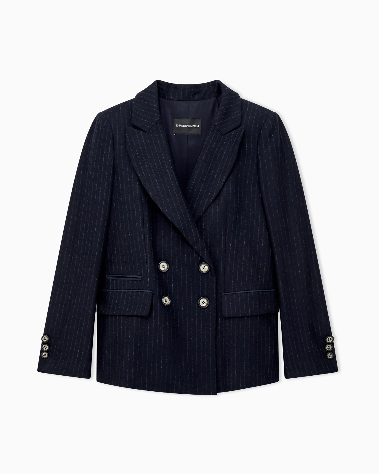 DOUBLE-BREASTED PINSTRIPE WOOL-BLEND BLAZER SIGNATURE CAPSULE - 1