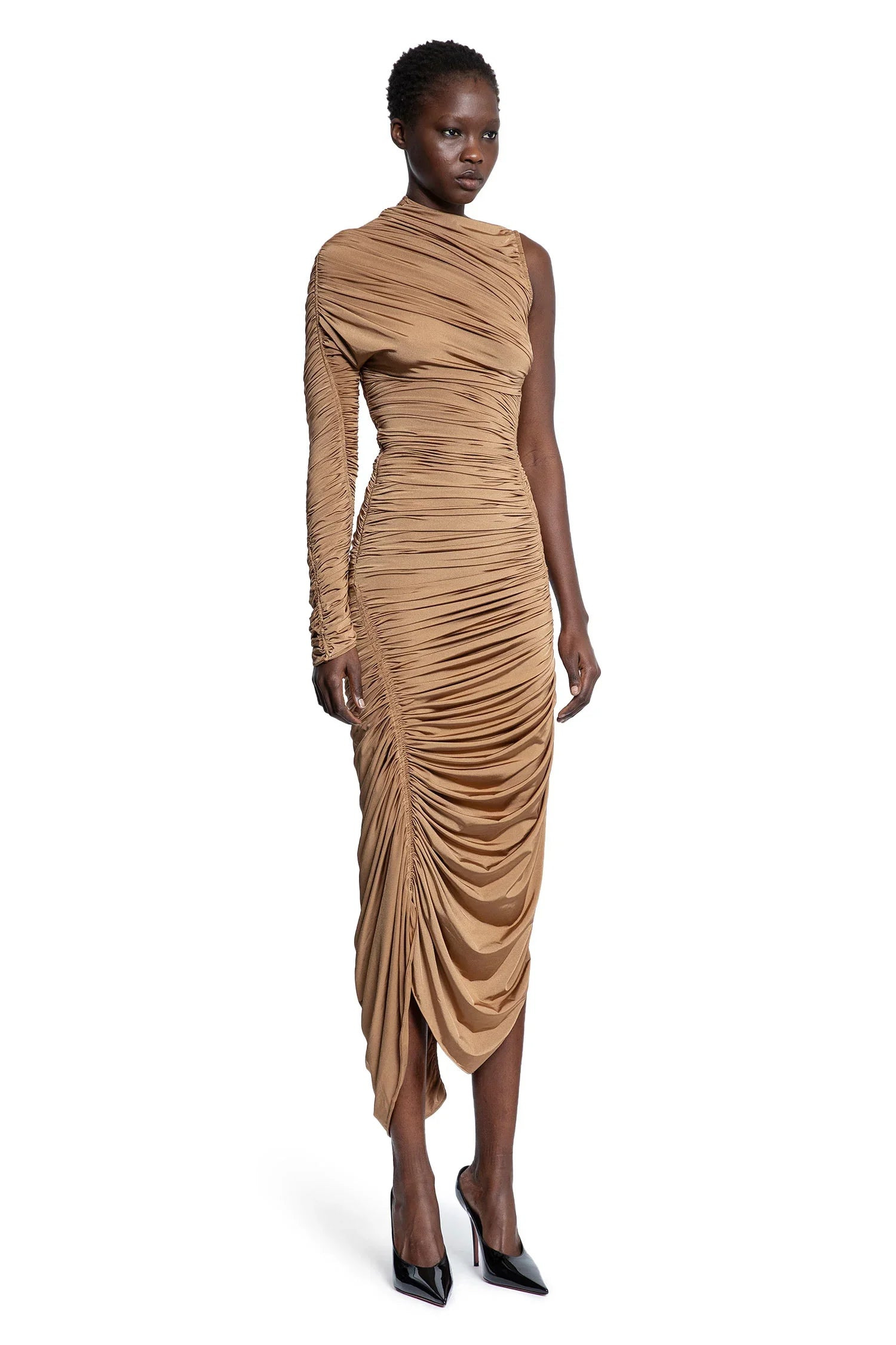 Asymmetrical-Pierced-Ruched-Dress - 3