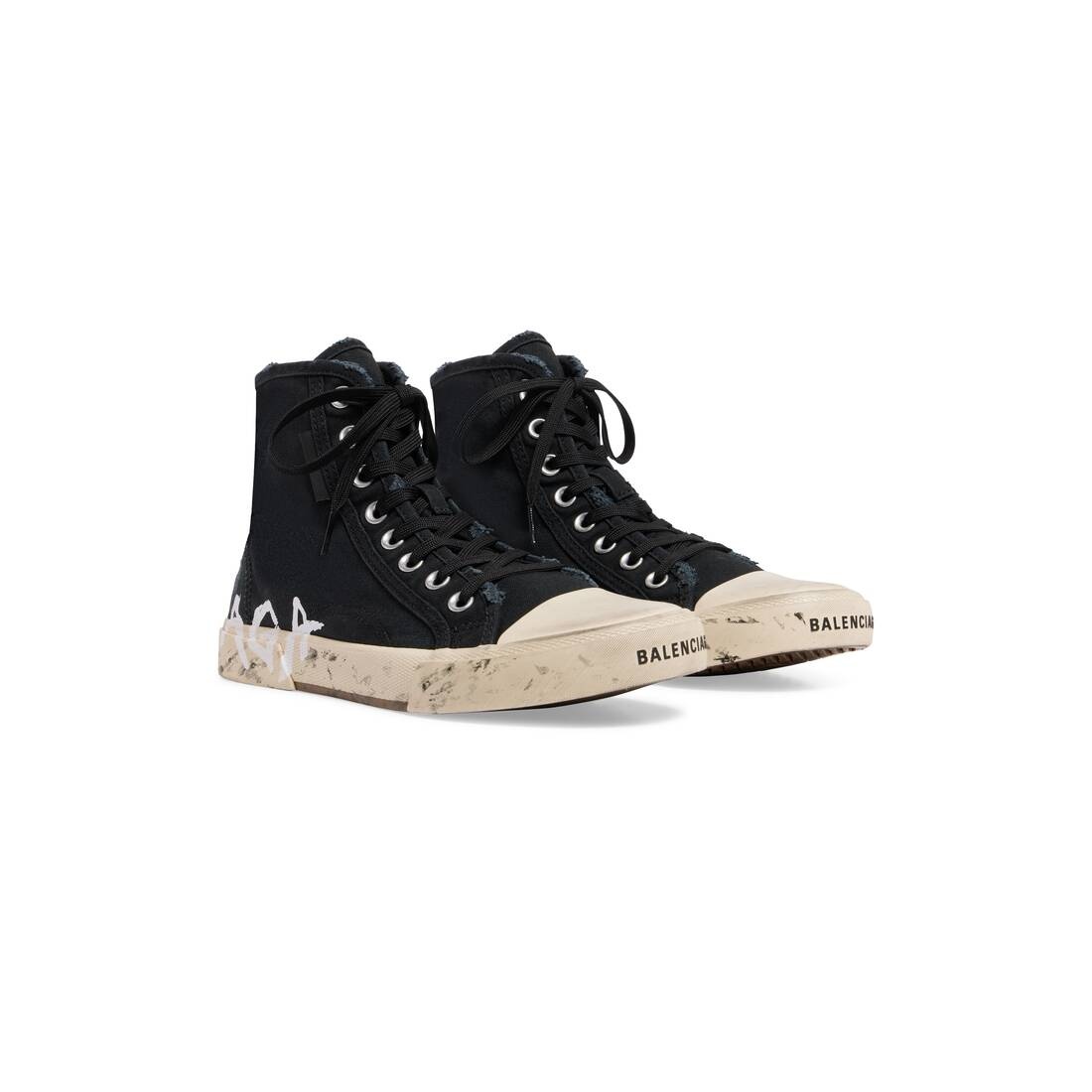 Men's Paris High Top Graffiti Sneaker in Black - 2