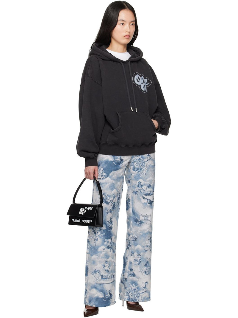 Off-White Black Handdraw Script Over Hoodie outlook
