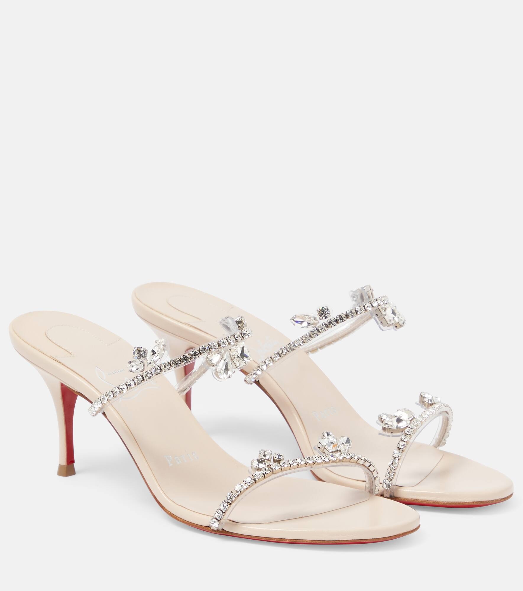 Just Queen 70 embellished leather mules - 1