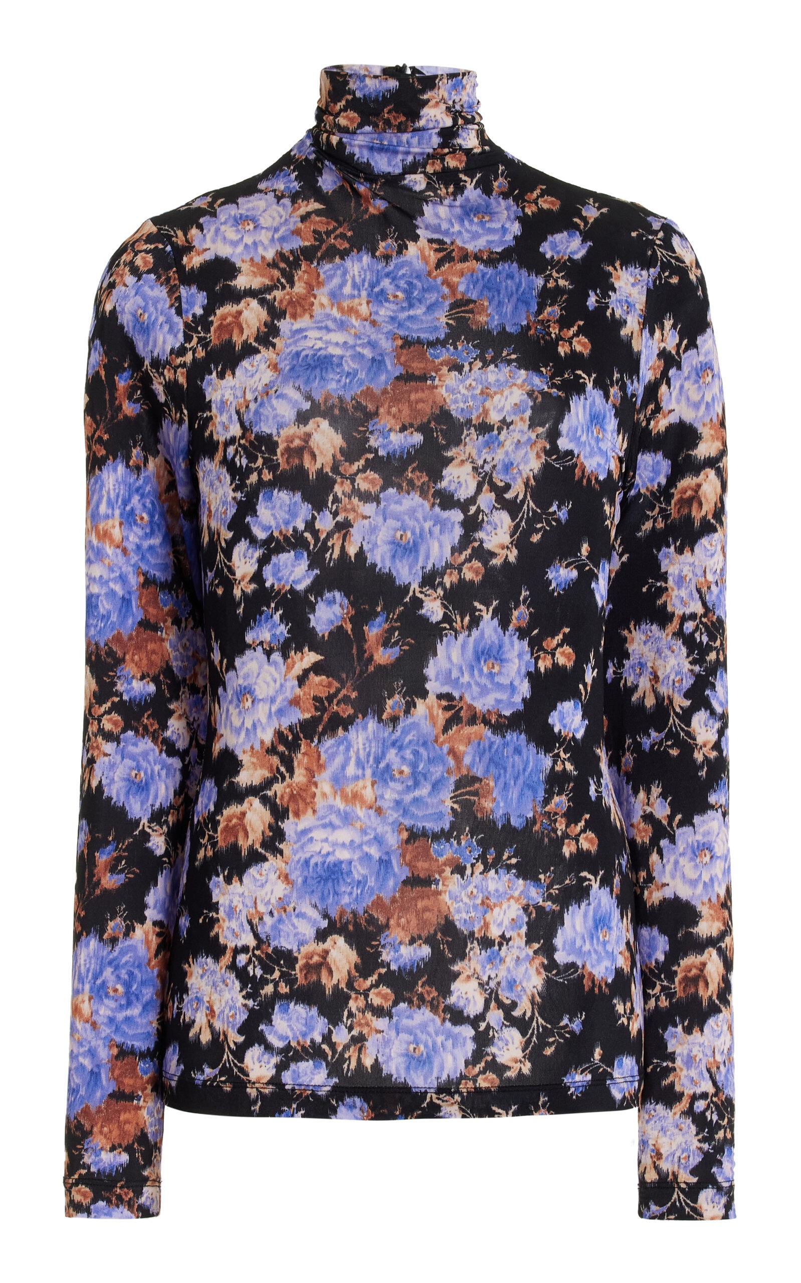 Aurelia Printed Turtleneck Top blue - 1