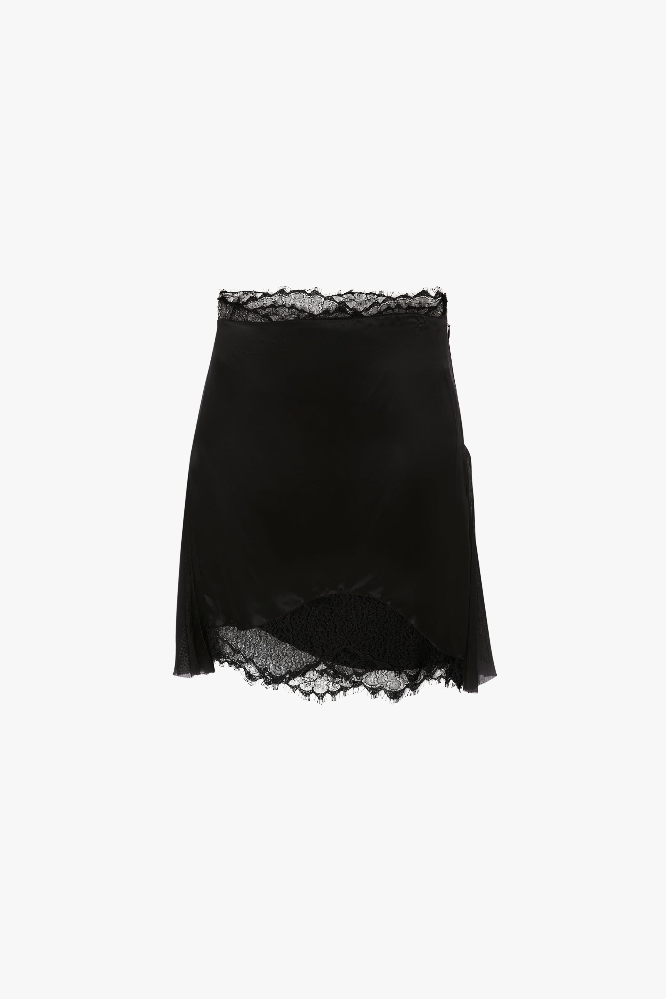 Lace Detail Mini Skirt in Black - 1