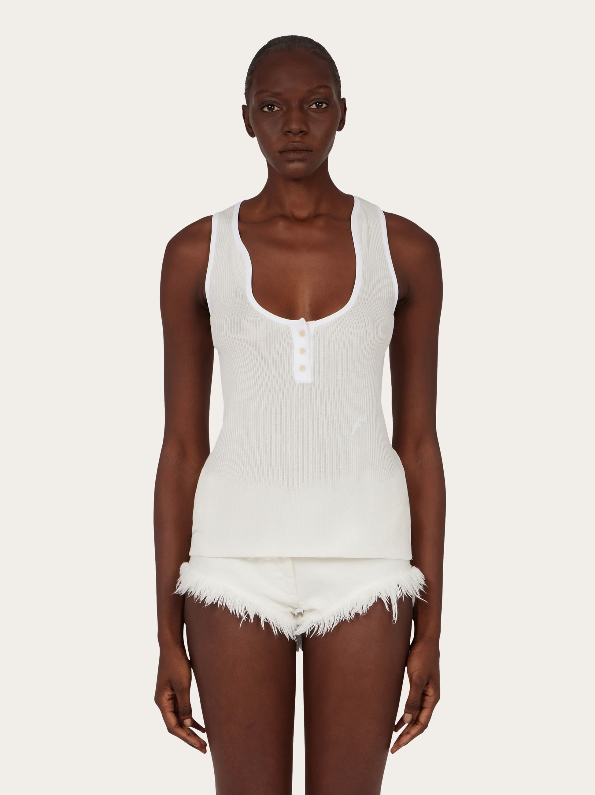 Vest with sculptural neckline - 2
