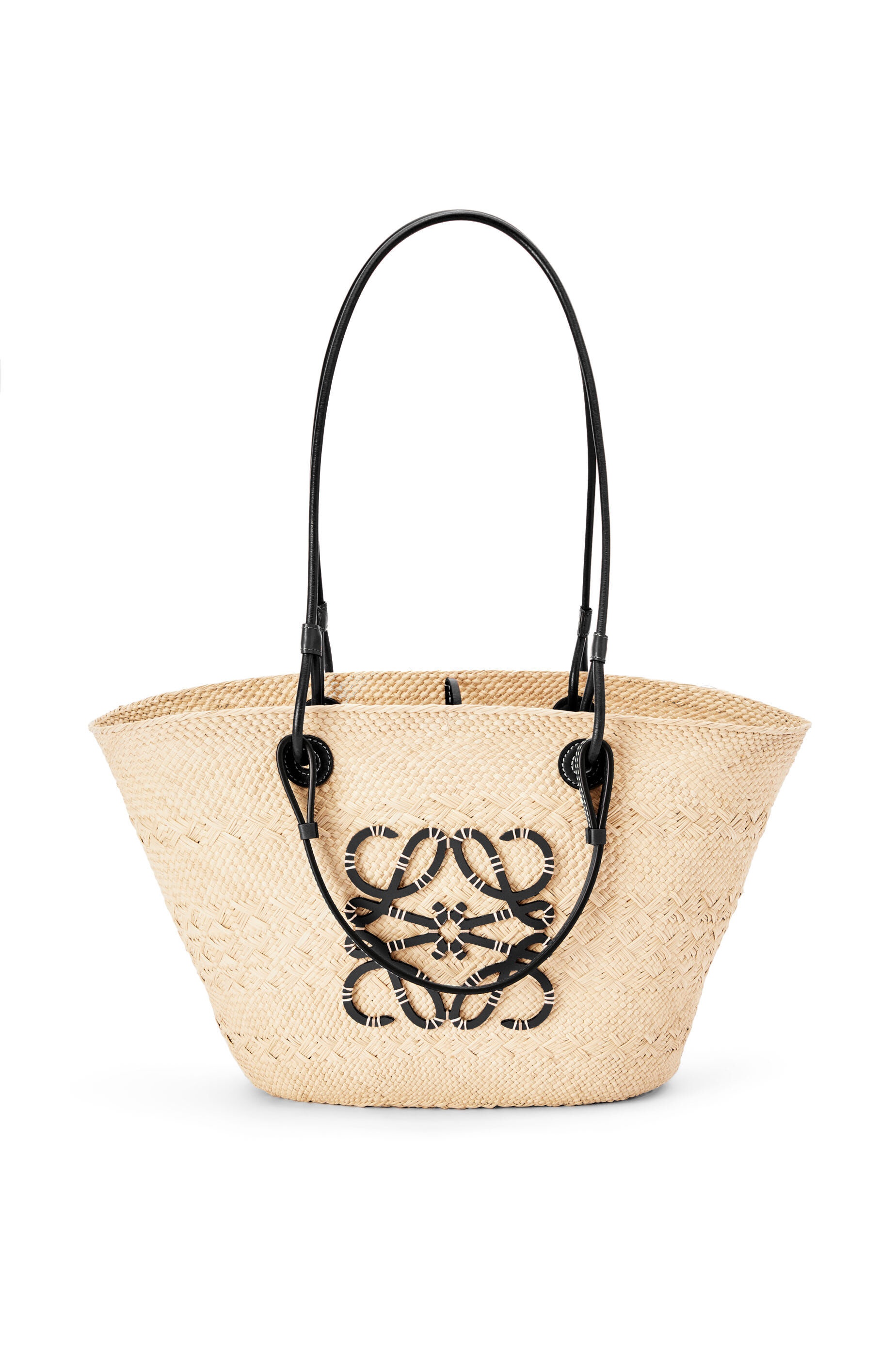 Anagram Basket bag in iraca palm and calfskin - 1