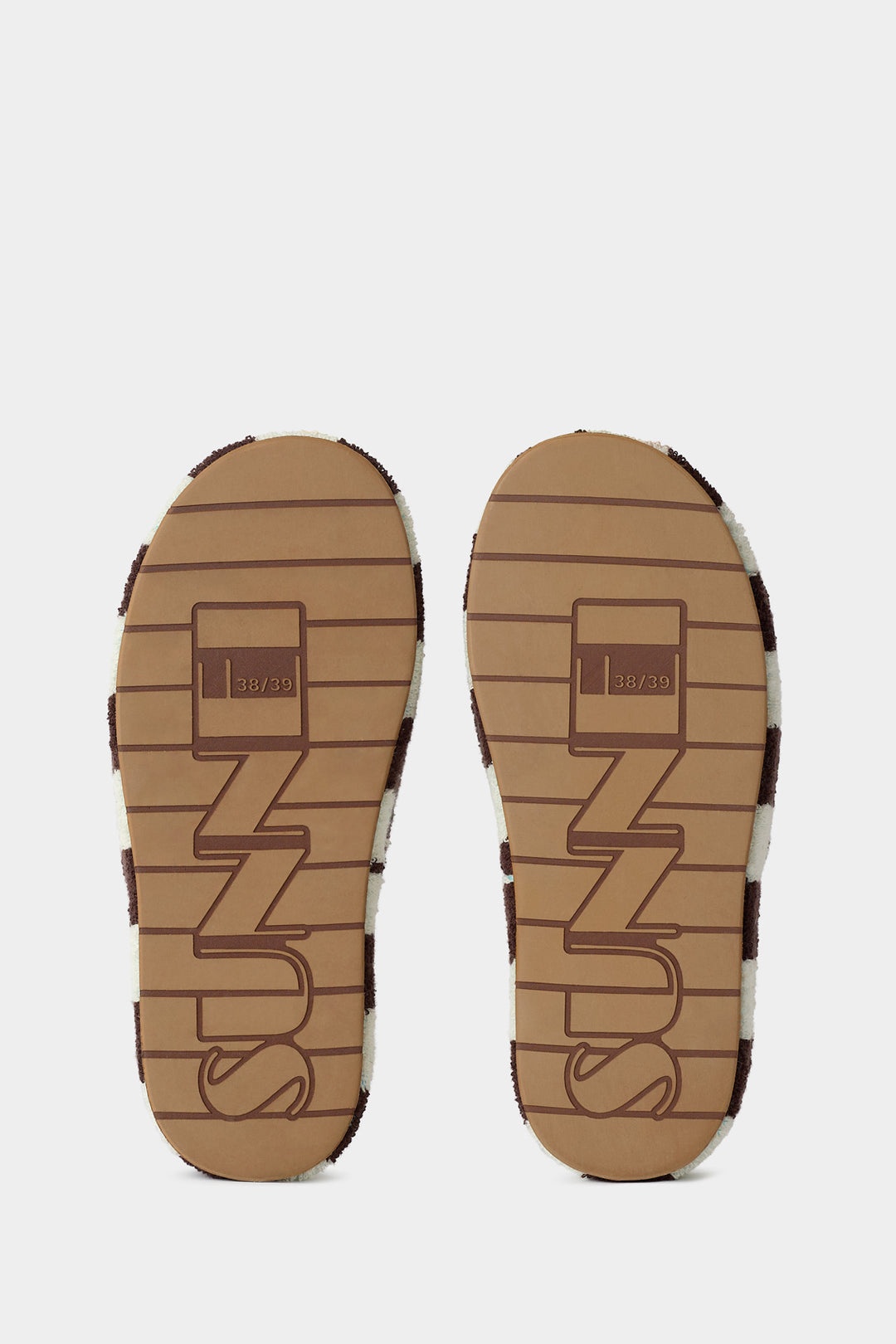 TOWEL DREAMY SLIDERS / cream & brown stripes - 4