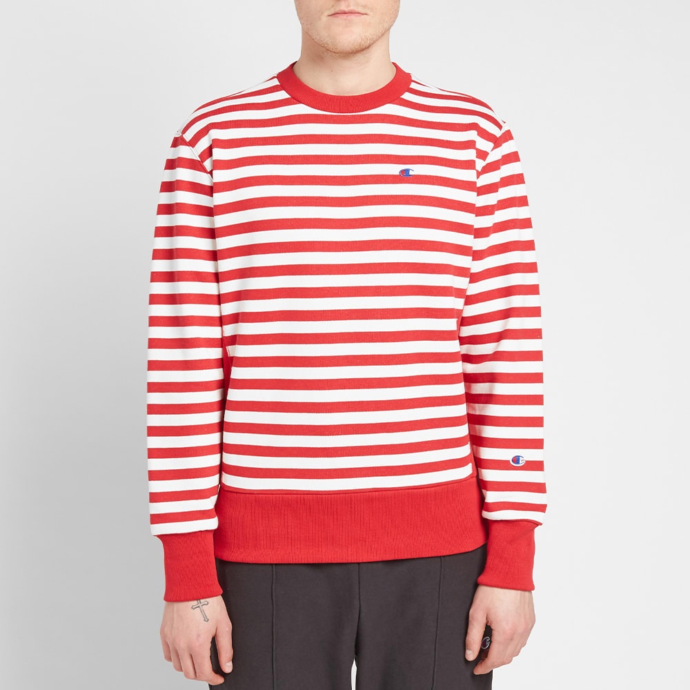 Champion Reverse Weave Stripe Crew Sweat - 3