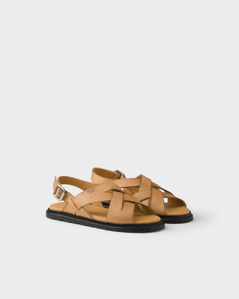 Antiqued leather sandals 1