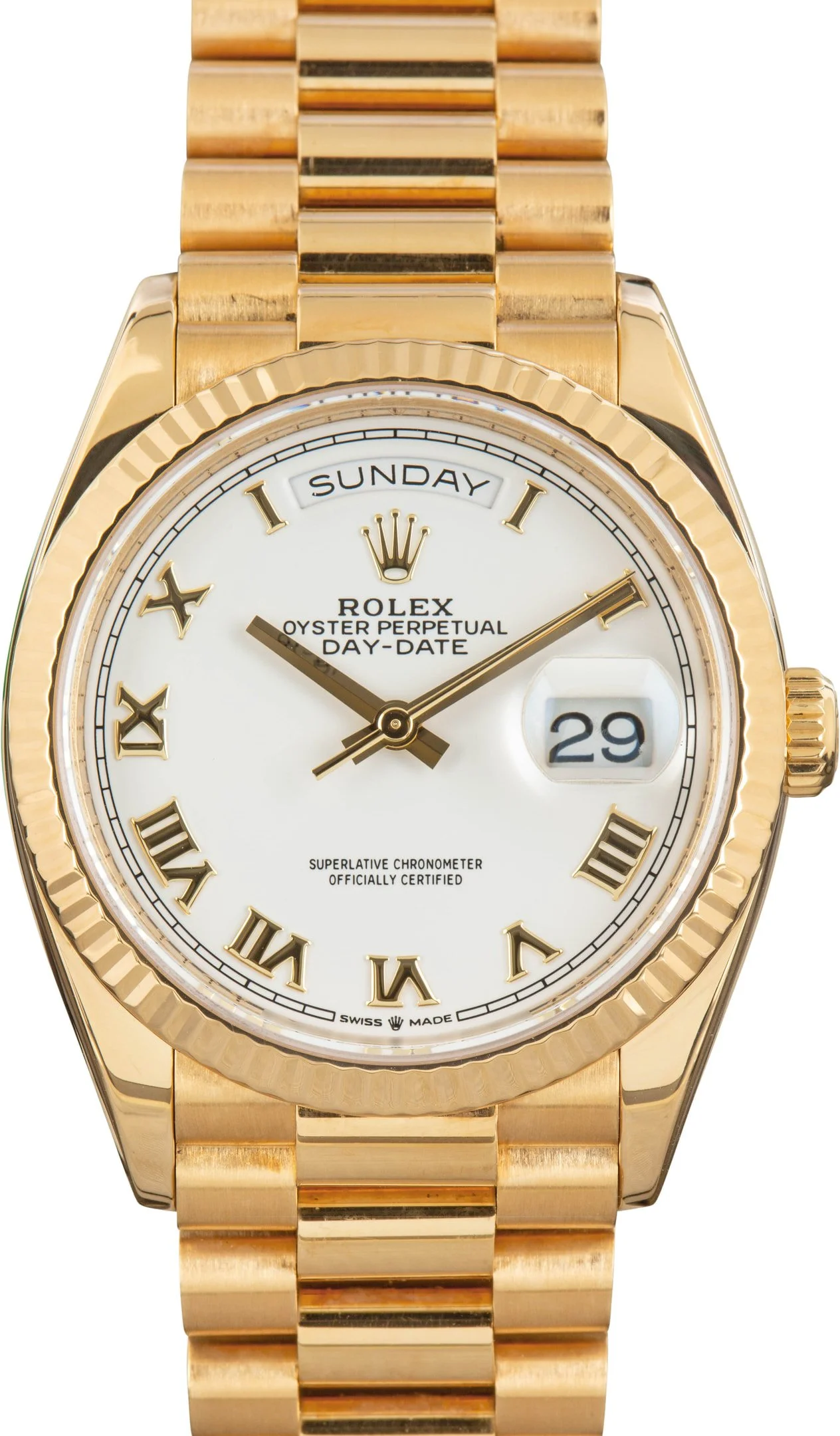 Rolex Day-Date President 128238 White Roman Dial - 1