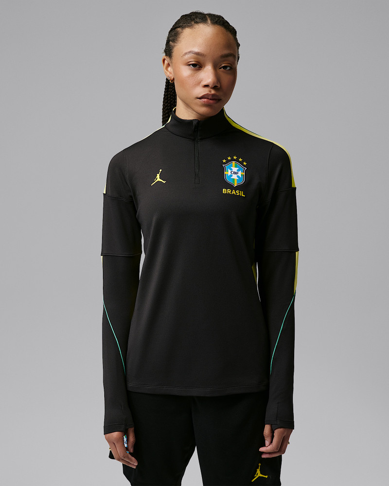 Brazil Strike Women's Jordan Dri-FIT Soccer Knit Drill Top 1