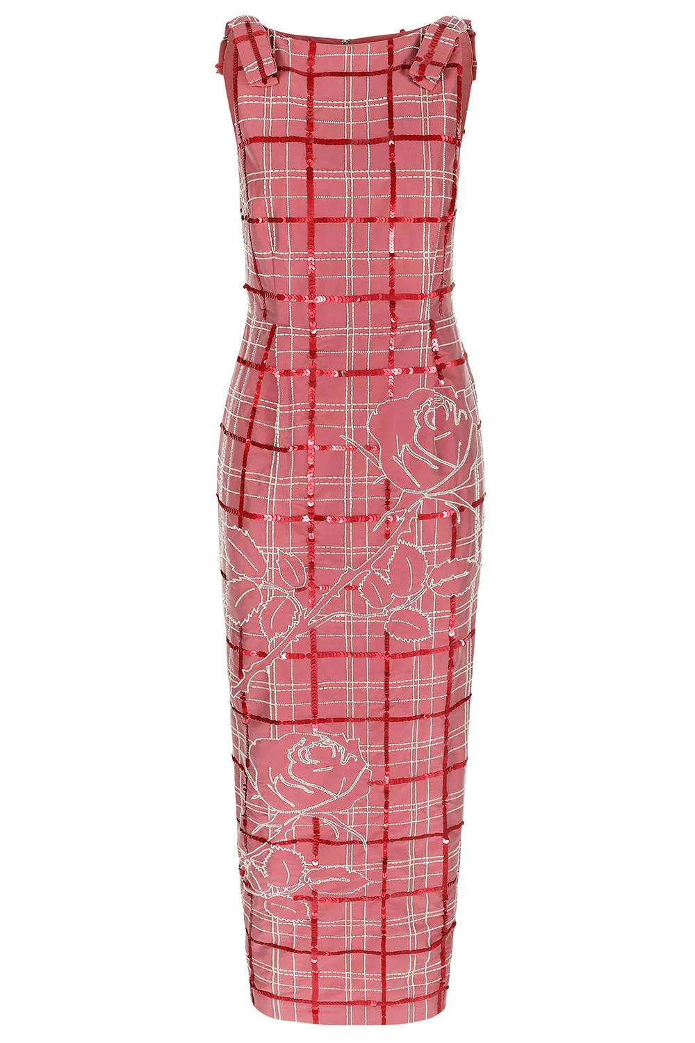 Lene Embroidered Tartan Dress - 1