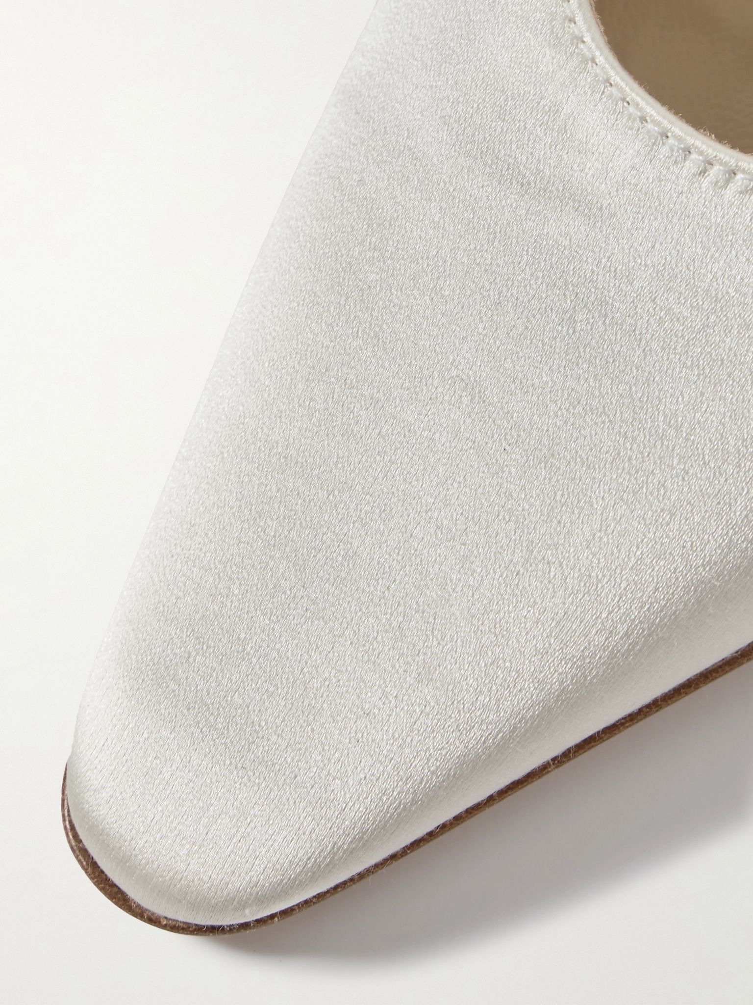 Riley satin point-toe ballet flats Ivory - 4