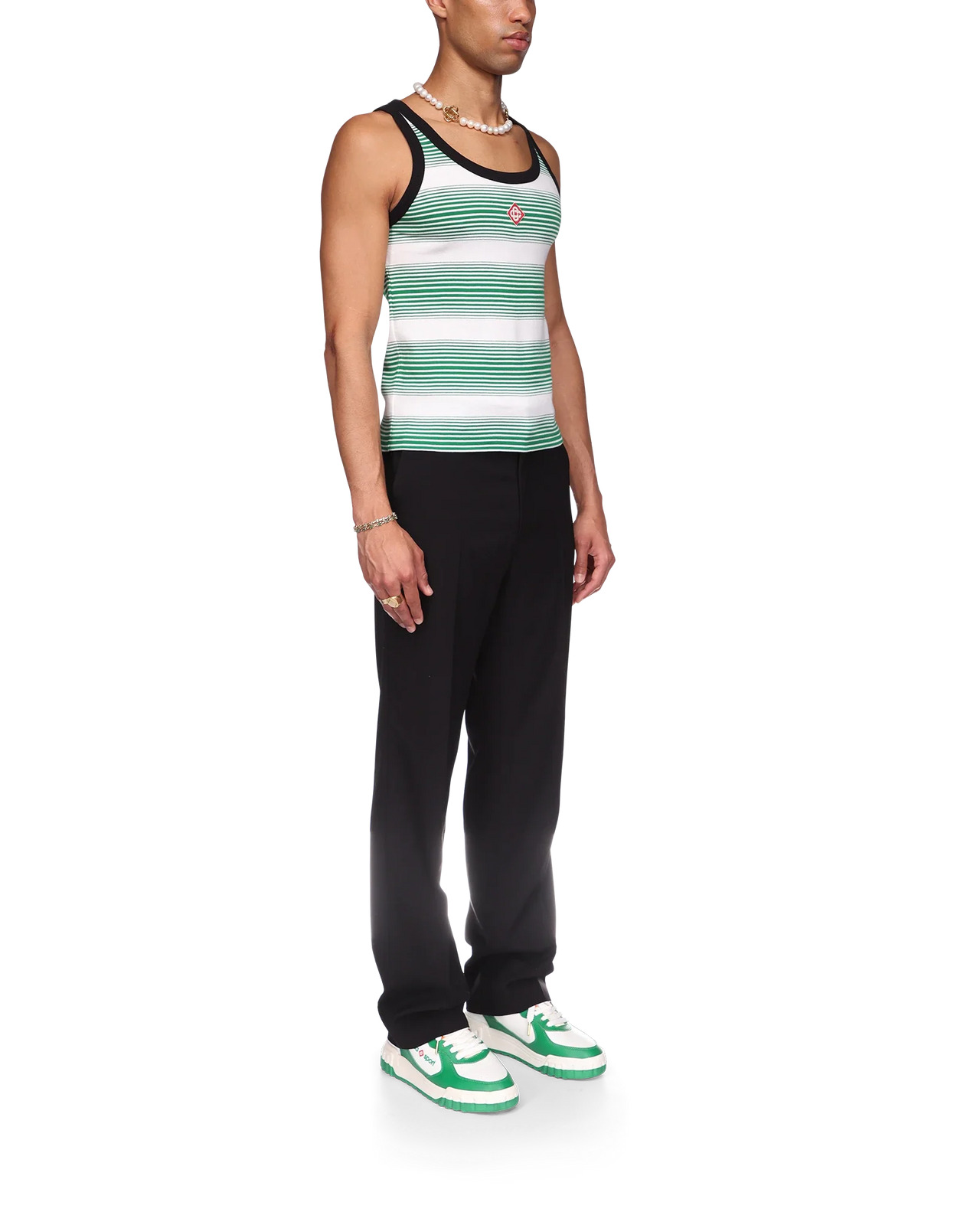 Gradient Stripe Ringer Tank Top - 5