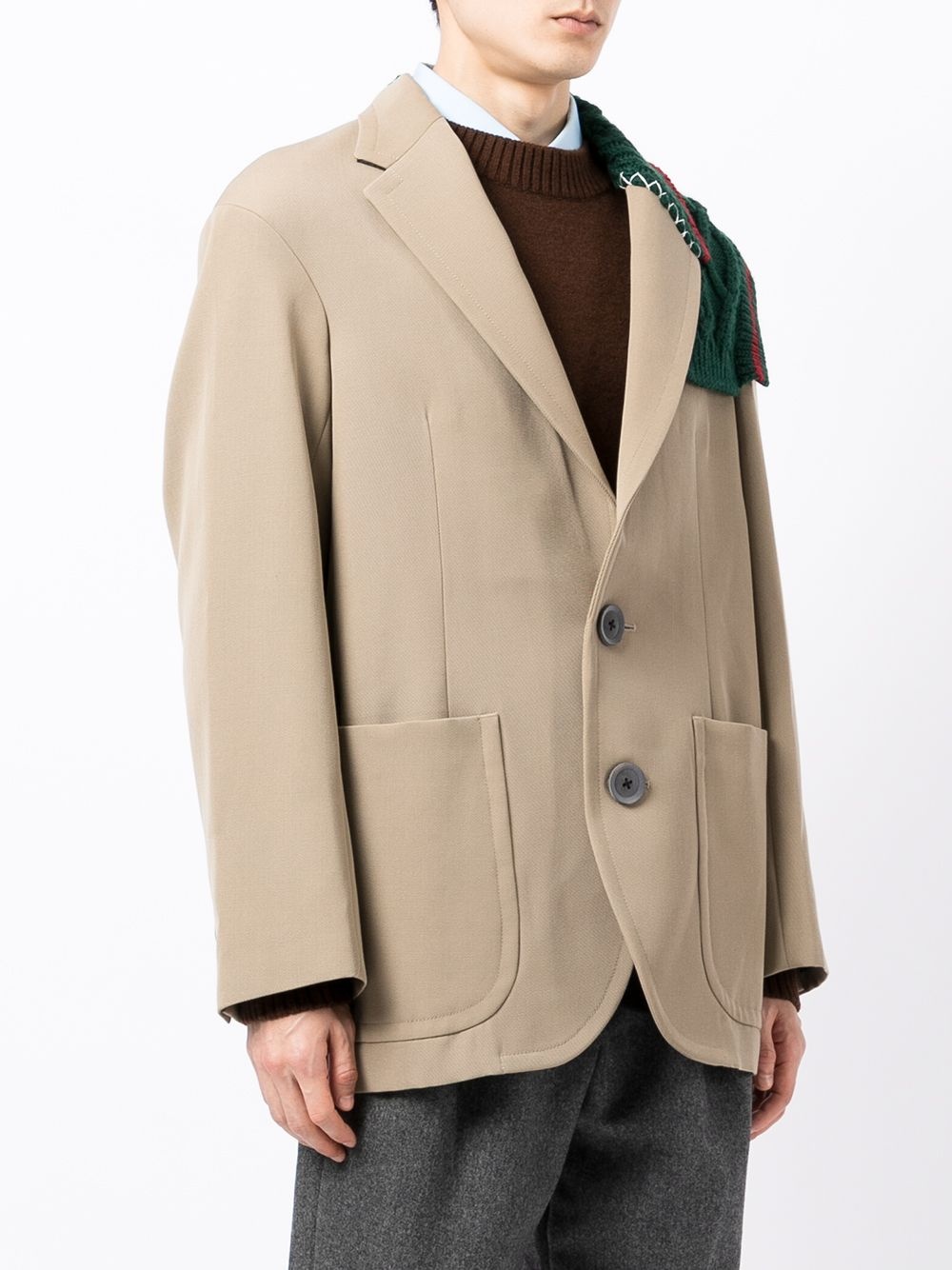 deconstructed wool blazer - 3