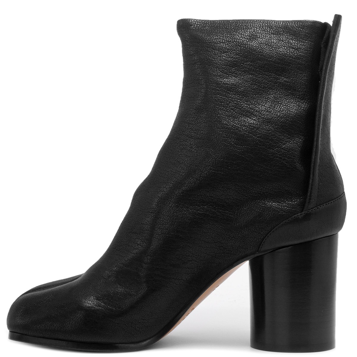 Tabi Soft Leather Heeled Boots Black in Black - 2