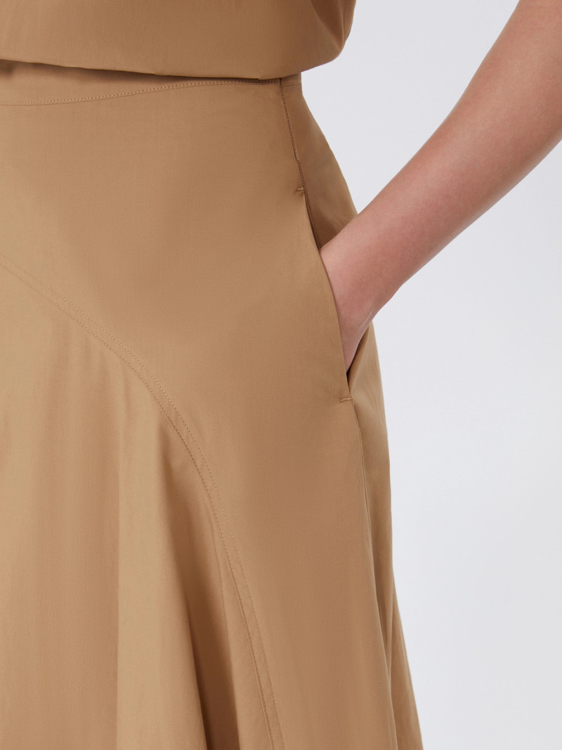 ZATTERA Cotton-poplin skirt - TOBACCO 5