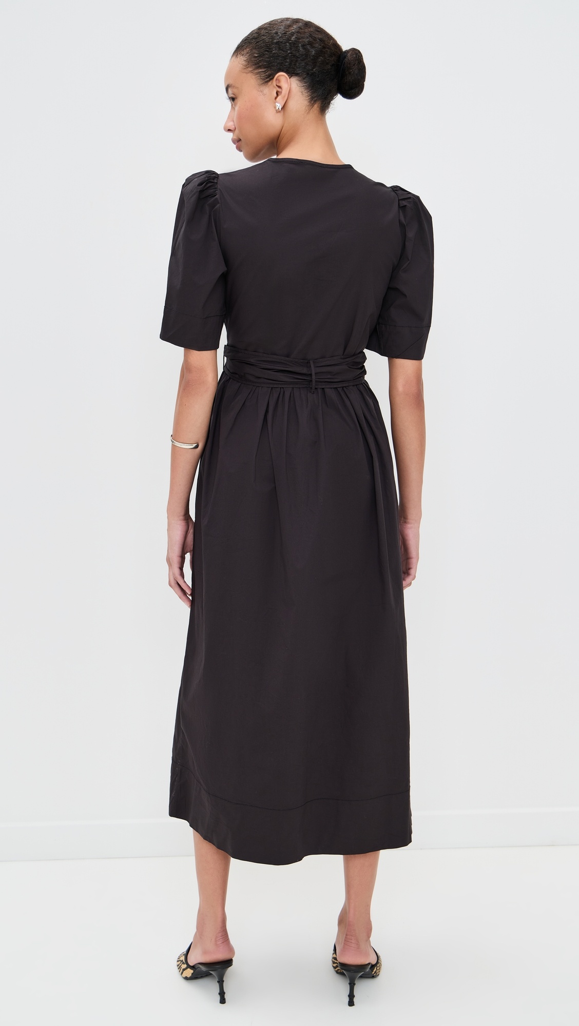 Stretch Cotton Tie Strap Midi Dress - 2