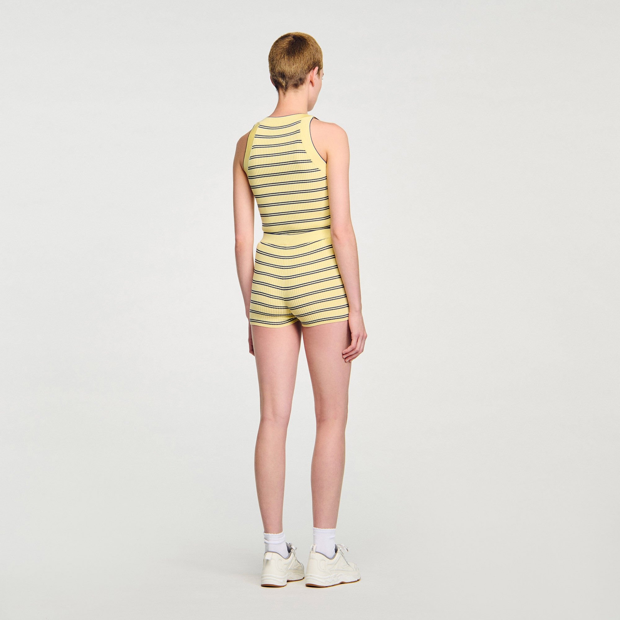 STRIPED KNIT SHORTS - 5
