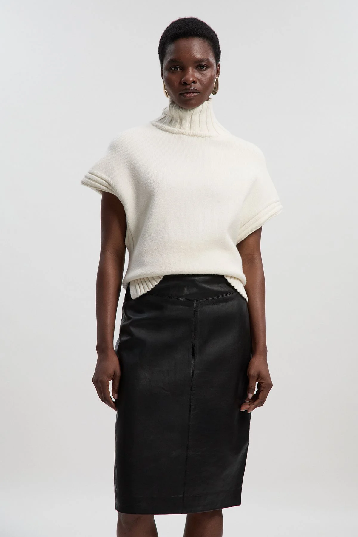 Leather Signature Pencil Skirt - 1