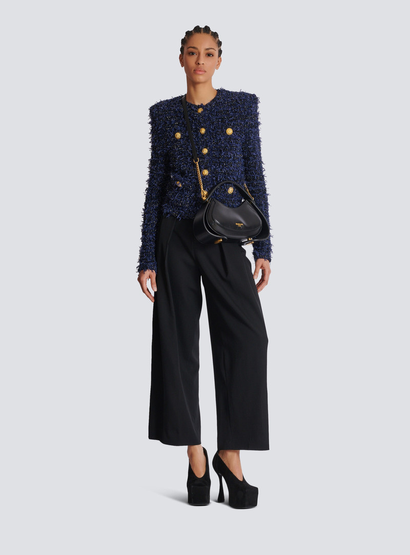 Balmain Cropped tweed knit jacket outlook