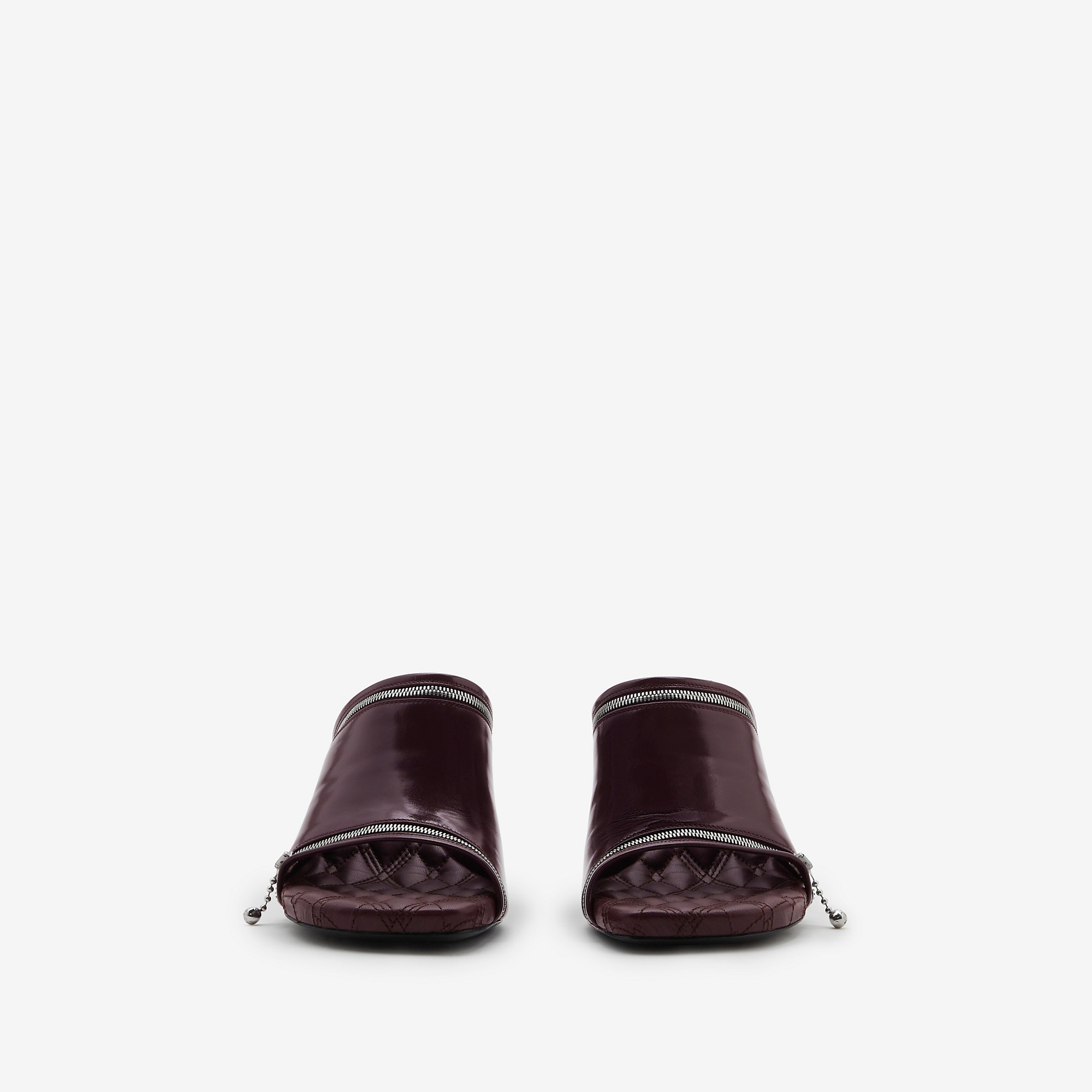 Burberry Leather Peep Sandals | REVERSIBLE