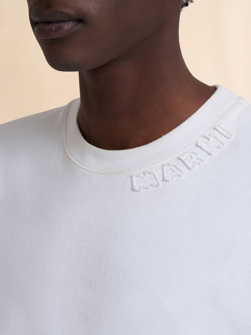 WHITE ORGANIC COTTON OVERSIZED T-SHIRT WITH MARNI PATCHES - 4