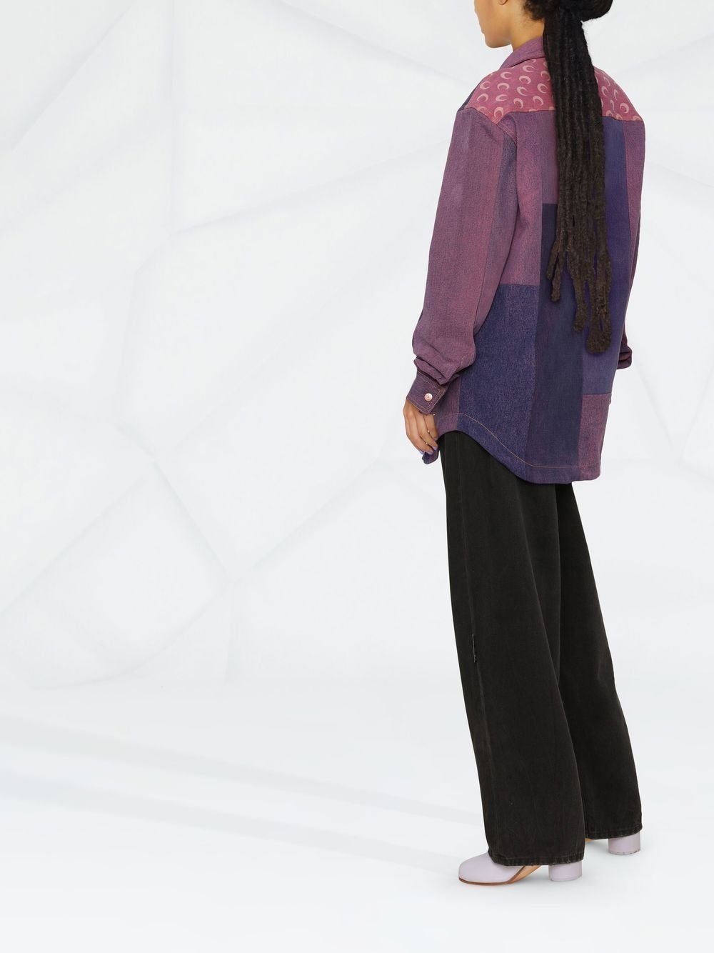 patchwork logo-print shirt - 4
