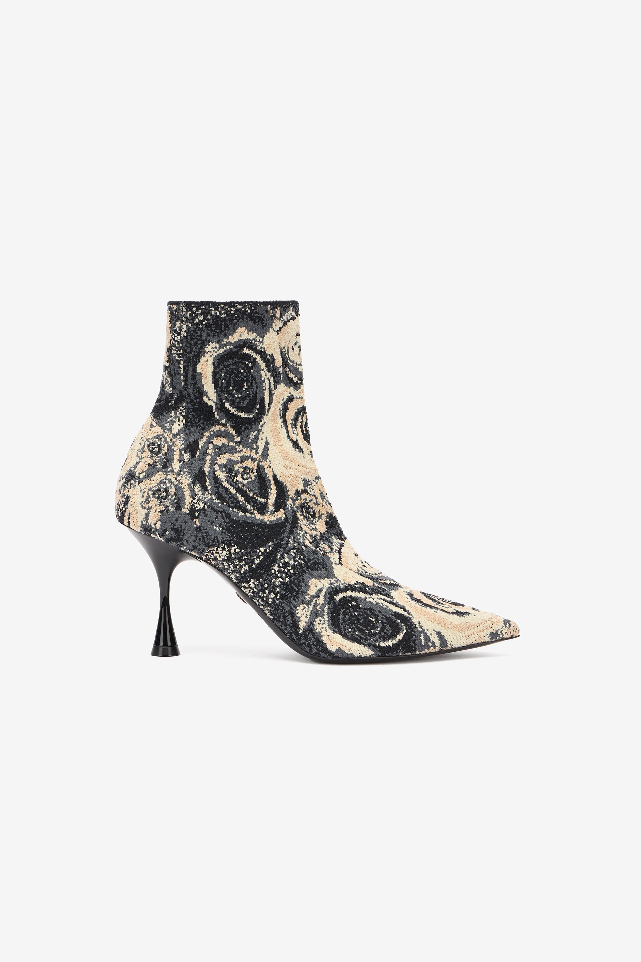 Ankle Boots With Rose Inlay - 1