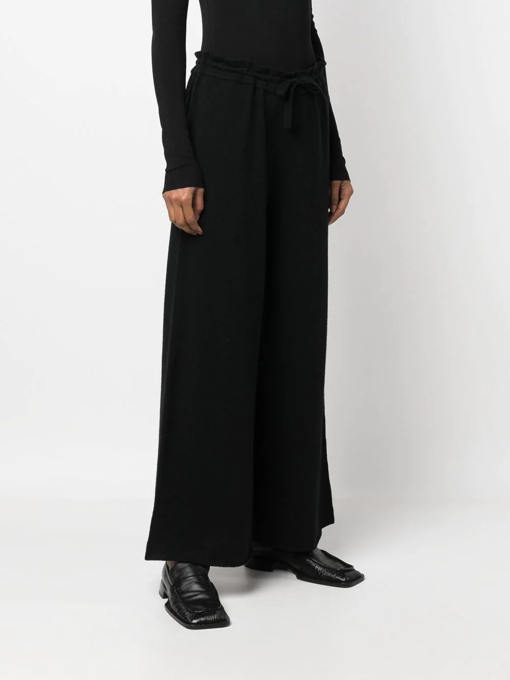 wide-leg knitted trousers - 3