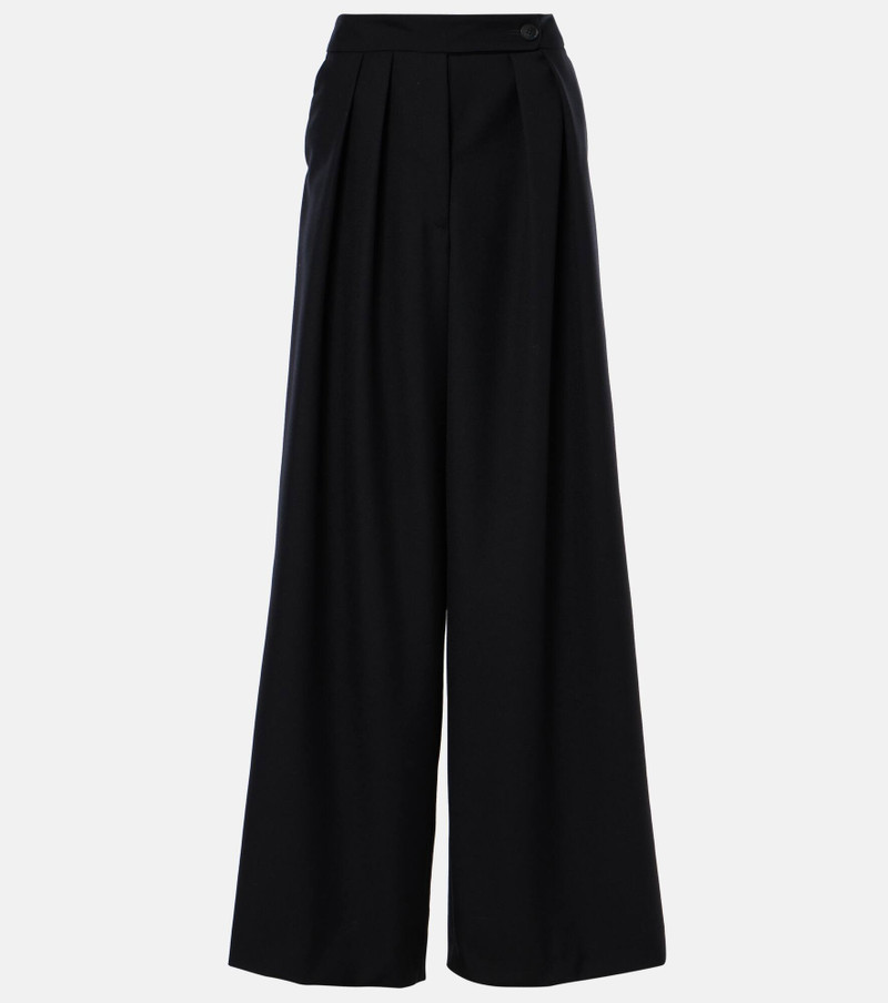 Pleated wool wide-leg pants 1