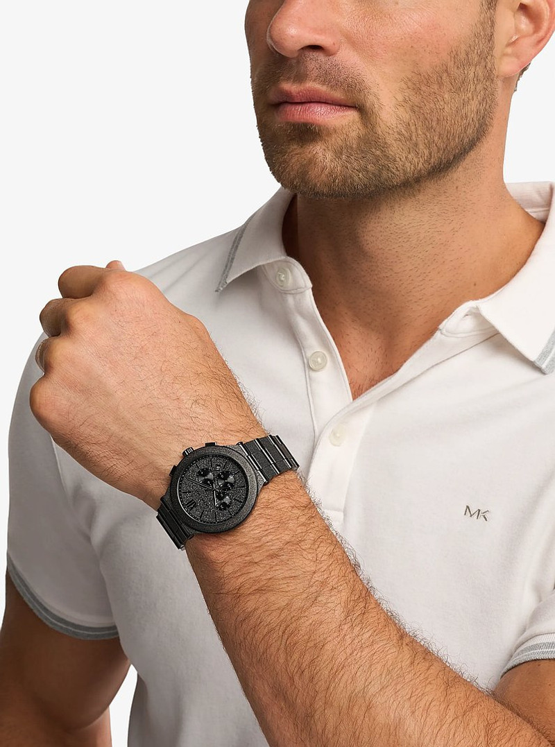 Oversized Billie Frosted Black-Tone Watch 5